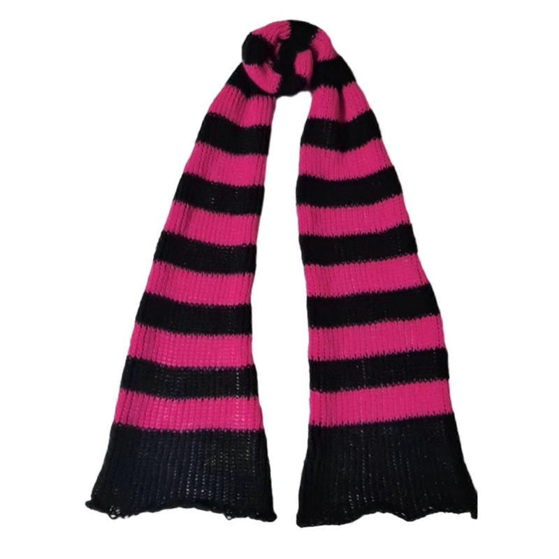 Soft Thicken Striped Scarf for Adult Casual Winter Warm Punk Style Scarf Women Men Unisex Neck Warmer Decorative Scarves  Red | Fruugo SG