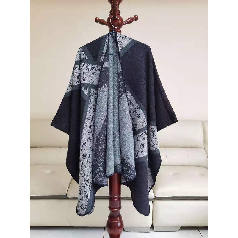 Spring Cashmere-like Shawl Nordic Style Tie-dyed Double-sided Decorative Scarf Thermal Knitting Simple Cape | Fruugo SG