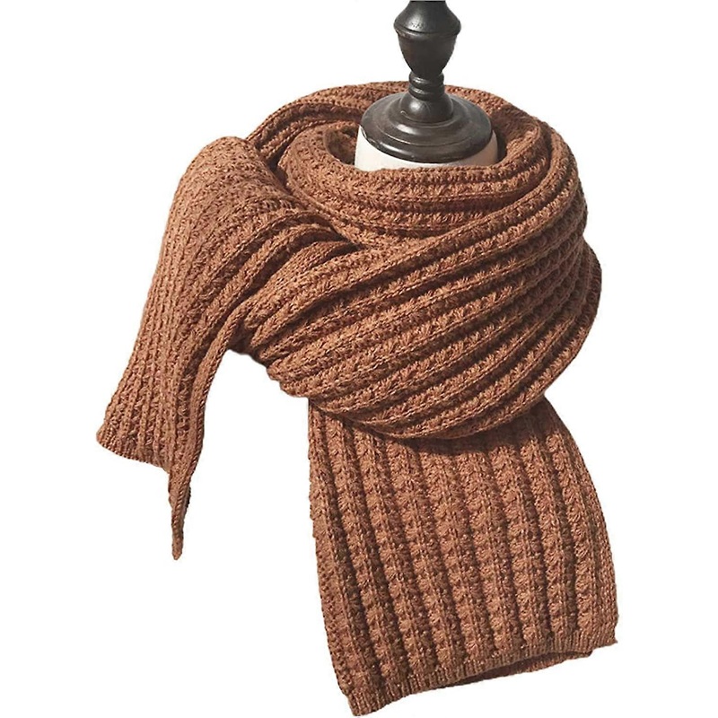 Winter Chunky Knit Scarfs for Ladies Thick Cable Shawls Wrap Winter Warm Soft  Long Solid Color Pashminas (Brown) Brown – | Fruugo SG