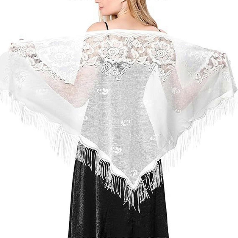 Woman Mantilla Lace Shawl Wedding Church Tulle Scarf Soft Sheer Wrap Wedding Mantilla Shawl Lace Shrug  White | Fruugo SG