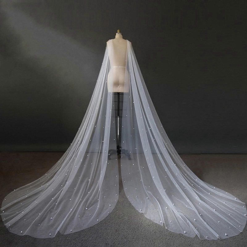 Women Prom Wedding Bridal Wrap Elegant Pearl Sheer Shawl Sexy Sheer Tulle Shinning Shoulder Stole for Wedding Party  White | Fruugo SG