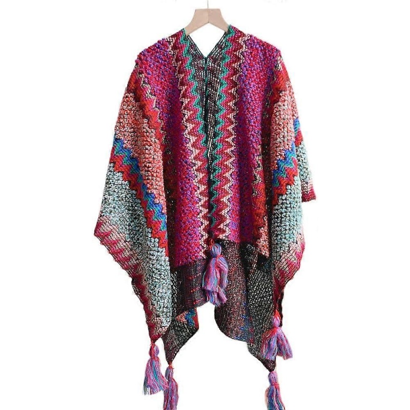 Women’s Boho Ethnic Tibetan Tassel Scarf Shawl Wild Knitting Rose Red Cloak Shawl Width Scarf Women Thick Trend Christmas Scarves for  Warm Scarf | Fruugo SG