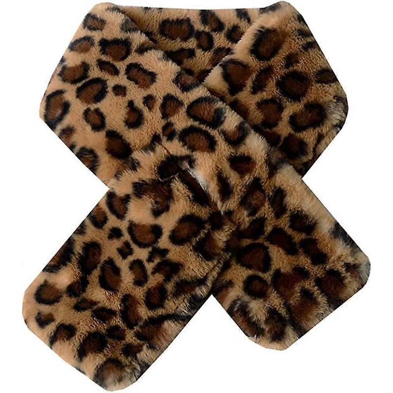 Women’s Winter Fall Furry Faux Fur Loophole Scarf Soft Cozy Neck Warmer Wrap Leopard-khaki – | Fruugo SG