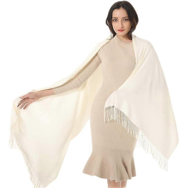 Womens Shawl Wrap Scarf Pashmina Cashmere Soft Gift Idea Wedding Christmas Stole,Cream White | Fruugo SG