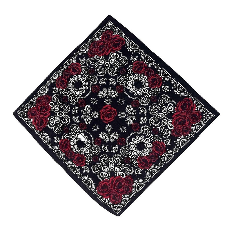 21” Exquisite Rose Pattern Hair Scarf Hip Hop Turban Women Head Wrap Hair Accessories Punk Turban Square  Black | Fruugo SG