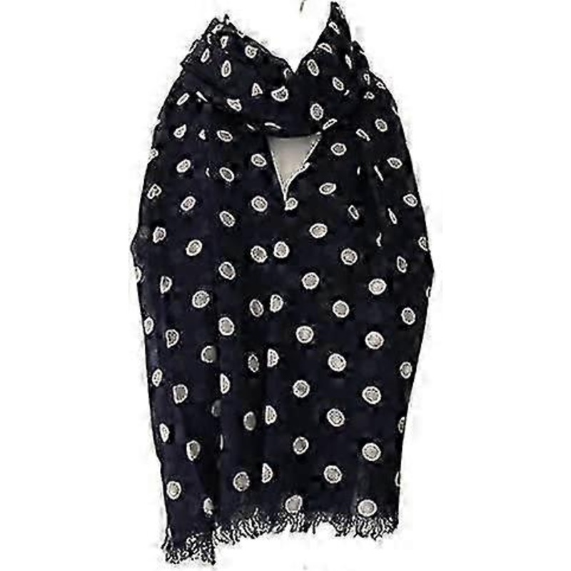 Black Polka Dot Scarf, White Spotted Wrap, Ladies Cotton Blend Fair Trade Shawl | Fruugo SG