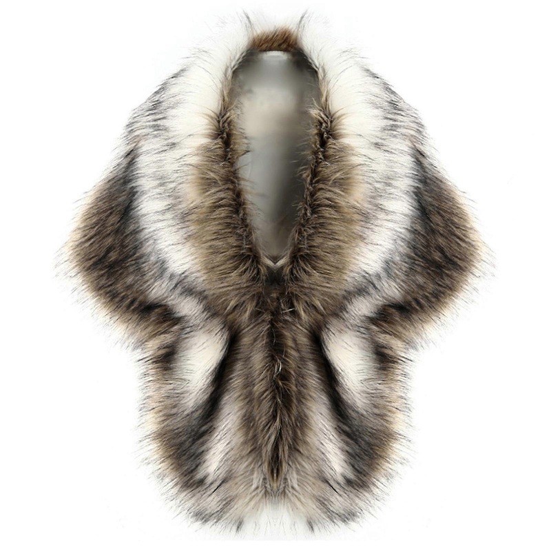 Elegant Faux Furs Shawl Wrap for Theme Event Soft Warm Capes Stylish Neck Scarf Fashion Accessory for Women Party Dress  Fur gradient color | Fruugo SG