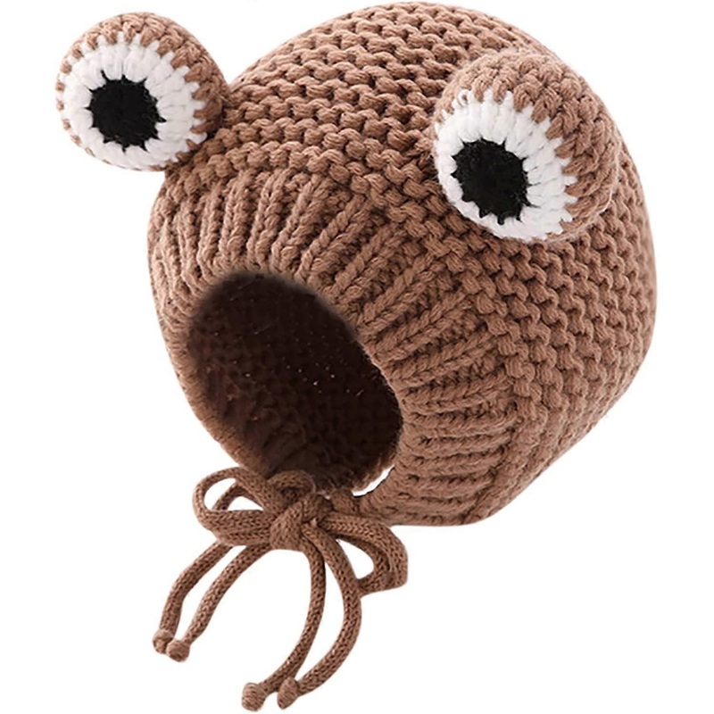 Kids Knitted Beanie Hat Cute Frog Cartoon Winter Warmer Cap with Big Eyes for Baby Boys Girls Brown – | Fruugo SG