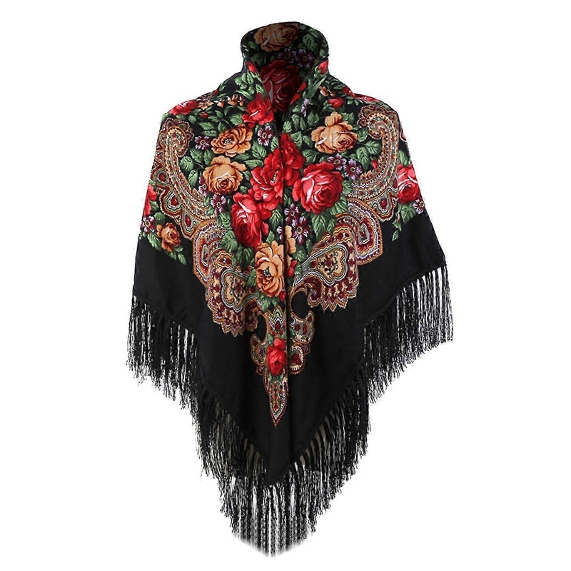 Scarfs for Women Clearance Russian Babushka Scarf Shawl Wrap Oversized Traditional Retro Ukraine Style Printed Tassels Square Scarfs | Fruugo SG
