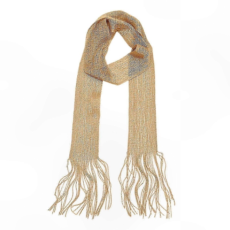 Shimmering Long Neck Scarf for Evening Parties Casual Wear Hair Wrap Neckwear Gold Tone Accessory | Fruugo SG