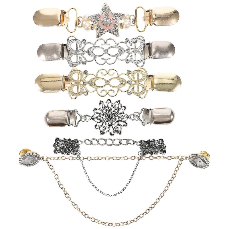 Sweater Shawl Clip Cardigan Clips Fashion Collar Clips For Wedding Party Metal Material 6Pcs | Fruugo SG