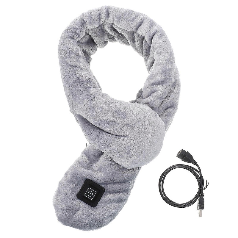 USB Charging Heated Scarf Cold-proof Neck Protector Winter Warm Scarf Grey 80x11cm 1Pcs | Fruugo SG