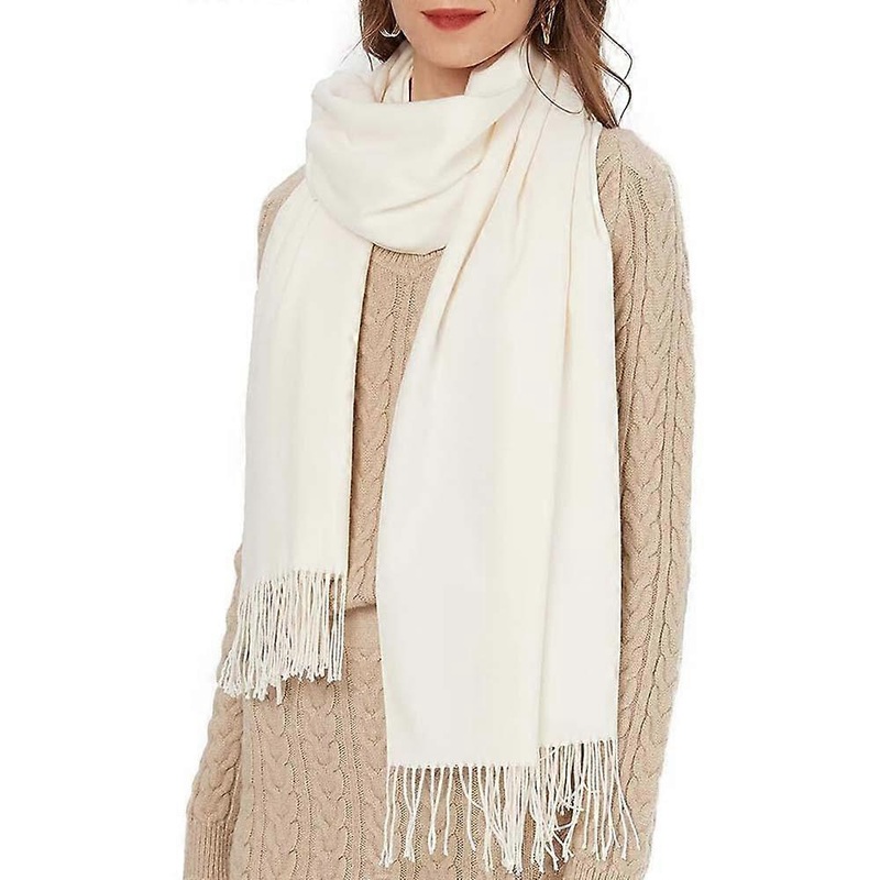 Warm Autumn Scarf for Women Solid Color Cotton Scarf with Tassels/Fringes Solid Color Check Pashmina XL Scarf Stole Multifunctional | Fruugo SG