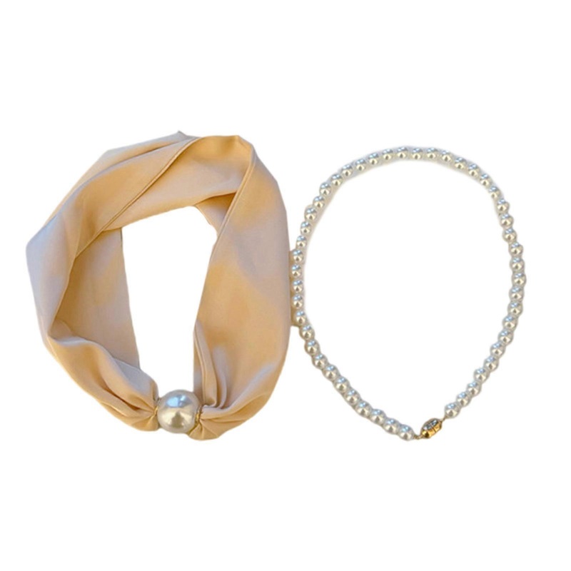 Women Pearls Collar Scarf Suit Luxurious Sun-Resistant Beach Scarves Magnetic Clasp Clothing Accessories | Fruugo SG