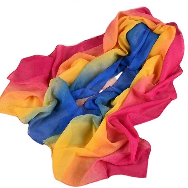 160x50cm Women Girl Chiffon Long Shawl Three Gradient Color Rainbow Ombre Sunscr  Red | Fruugo SG