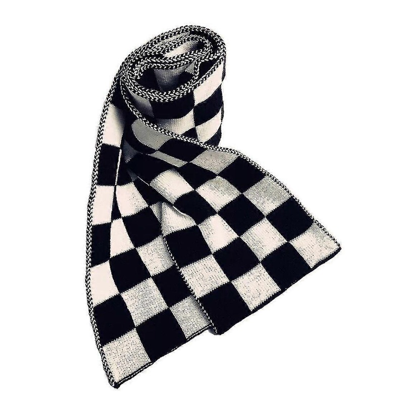 Classic Black White Checkered Plaids Grids Scarf Women Decorated Knitted Fashion Scarves Pashmina Shawl Wraps For Elegant Lady | Fruugo SG