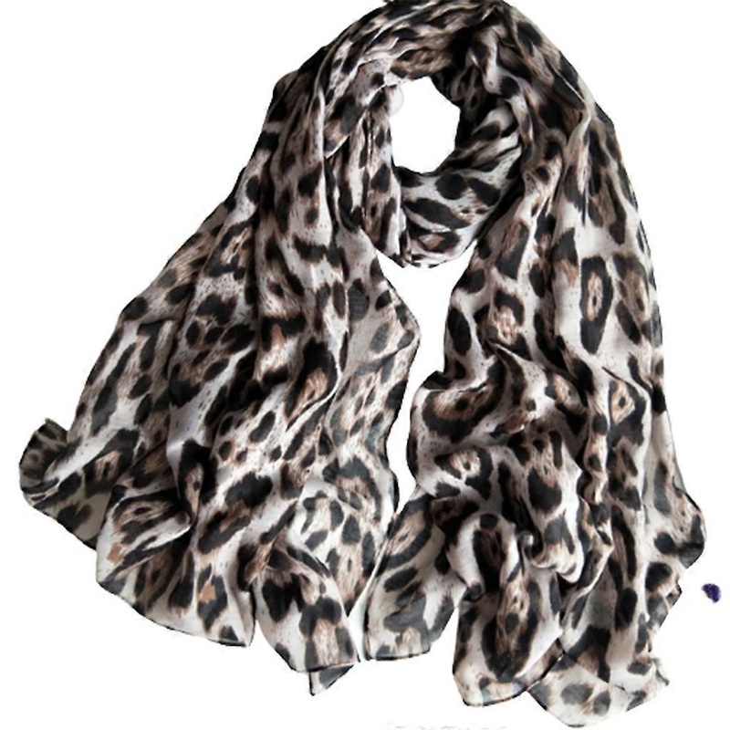 Classical Cheetah Printed Pattern Scarf for Ladies Spring Summer Lightweight Shawls Beach Sun-proof Large Scarves  White leopard | Fruugo SG