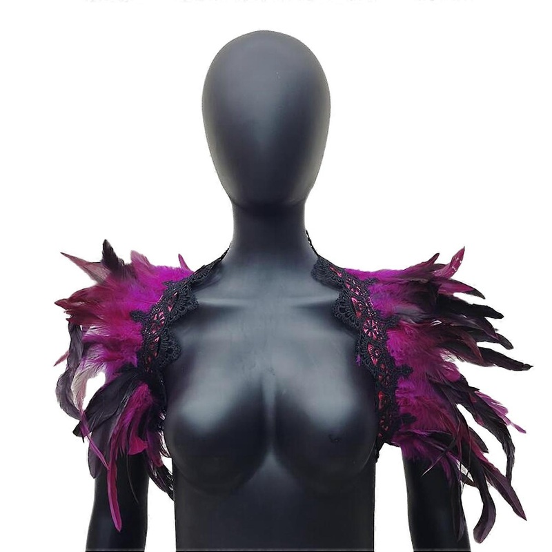 Gothic Feather Shawl Scarf Safe Imitation Feather Adjustable Ribbon Lace Trim Shawl Scarf Halloween | Fruugo SG