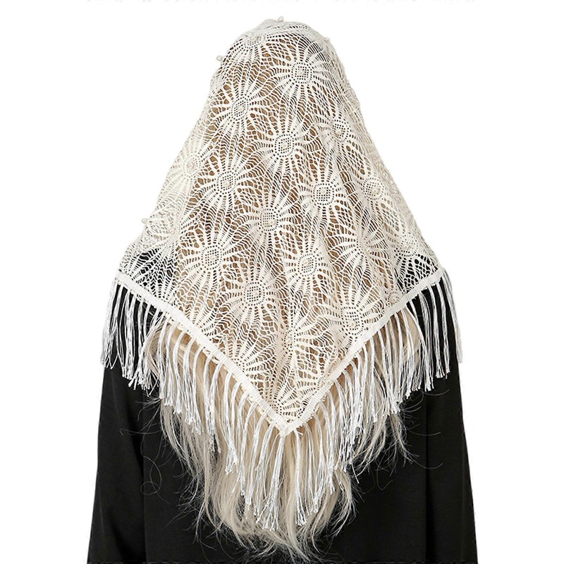 Lace Head Wrap Hollowed Flower Shawl for Formal Casual Elegant Neck Scarf Head Covering Bandanas Scarf Spanish Shawl | Fruugo SG