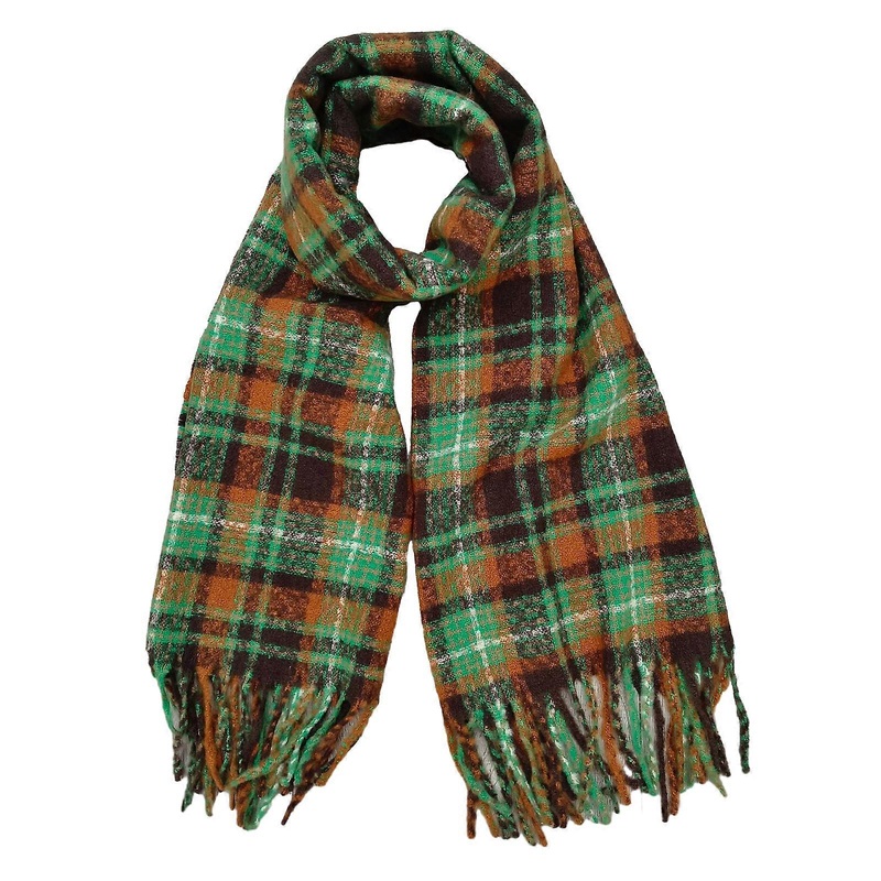 Neckerchief Plaids Scarf Shawl Wrap Checkered Lightweight Neck Warmer Soft Shawl Wrap for Women Girls  Green | Fruugo SG