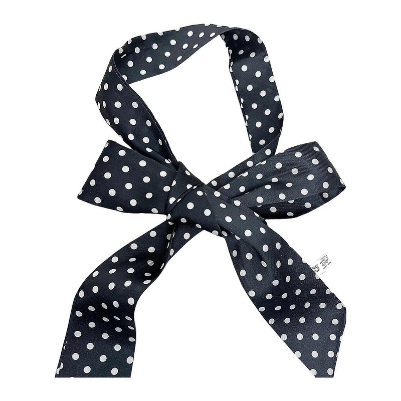 Popular Dotted Neck Scarf Elegant Silk Scarf for Dinner Party French Styles Neckwear Travel Hairband Collarbone Scarf  Black | Fruugo SG