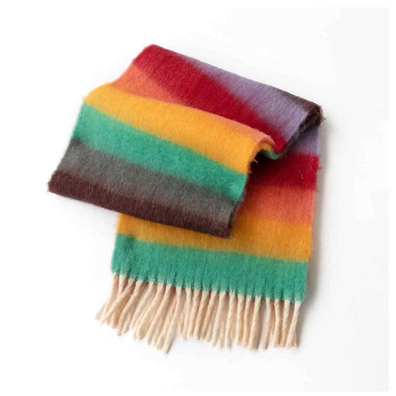 Soft Knit Striped Scarf Neck Warmer For Women Scarf Neck Wrap Warm Lightweight Knitted Long Scarves | Fruugo SG