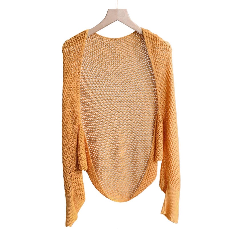 Women Classical Solid Color Knitted Cape for Mother Summer Travel Neck Cool Skin-friendly Cape Hot Weather Supplies  Yellow | Fruugo SG