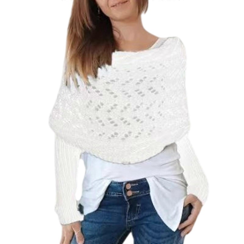 Cable Knitted Sleeved Shawl for Dress Breathable Scarf with Sleeve for Travel Winter Wear Sweater Wrap Hollowed Shawl  White | Fruugo SG
