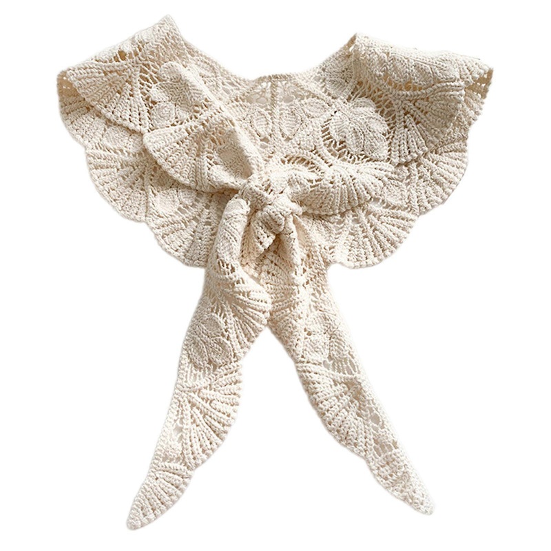 Decorative Hollowed Shawl Wrap Knitted Neck Scarf Breathable Thin Knitwear Ponchos for Outdoor Vacation Sunproof Scarf  612 rice white | Fruugo SG