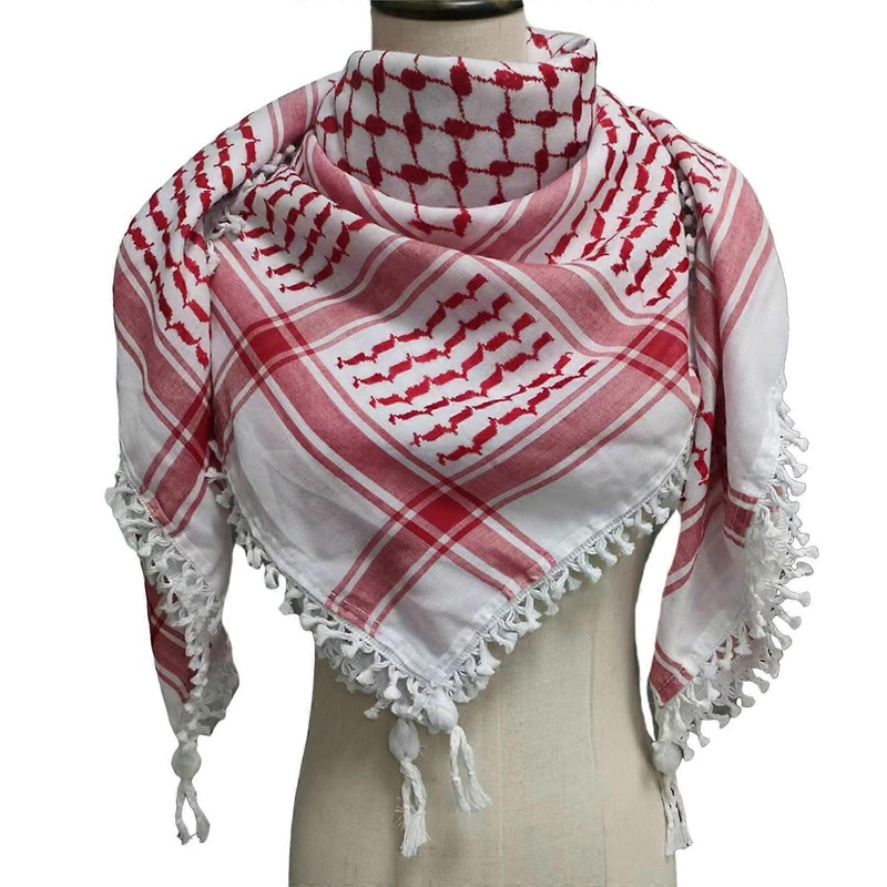 Ethnic Arab Shemagh Scarf for Adult Unisex Traditional Arabian Shawl Neckerchief Breathable Keffiyeh Casual Hijab Scarf  double knot red | Fruugo SG
