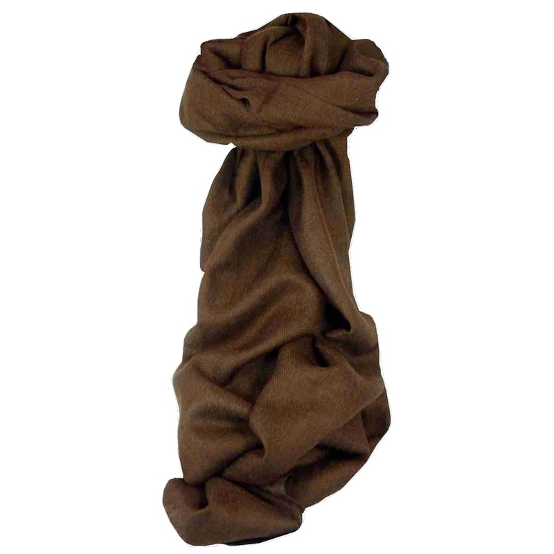 Fine Cashmere Scarf Karakoram Birds-Eye Weave Chocolate by Pashmina & Silk | Fruugo SG