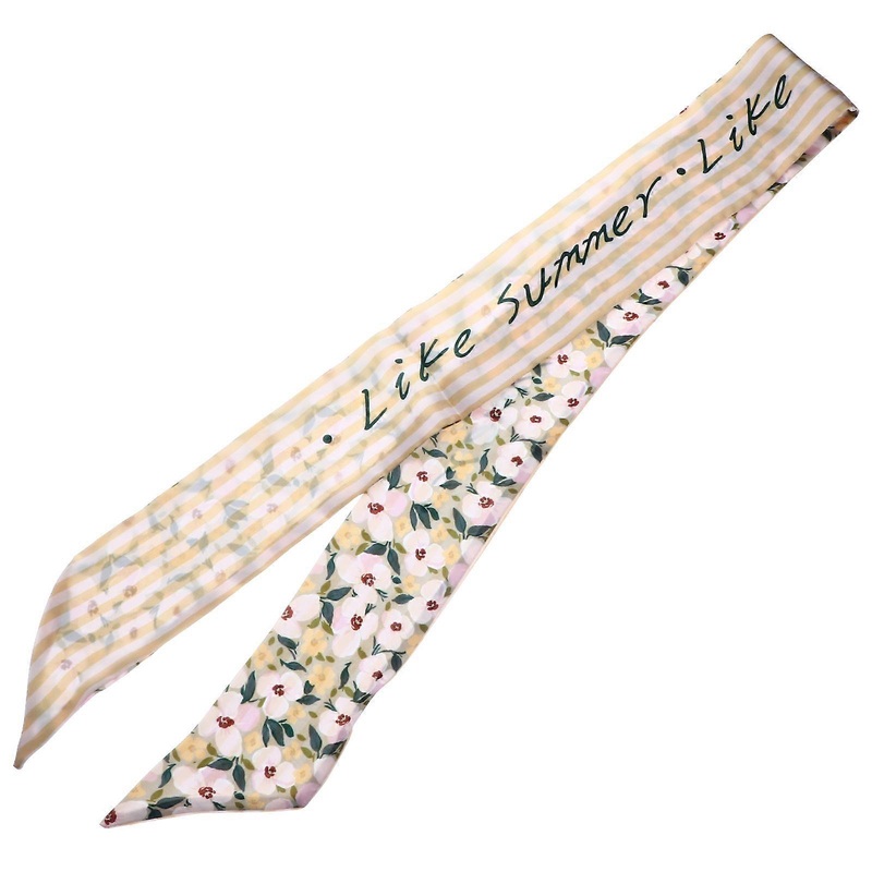 Floral Hair Silk Scarf Fashion Accessory Women Everyday Wear Yellow Rectangular 1Pc | Fruugo SG