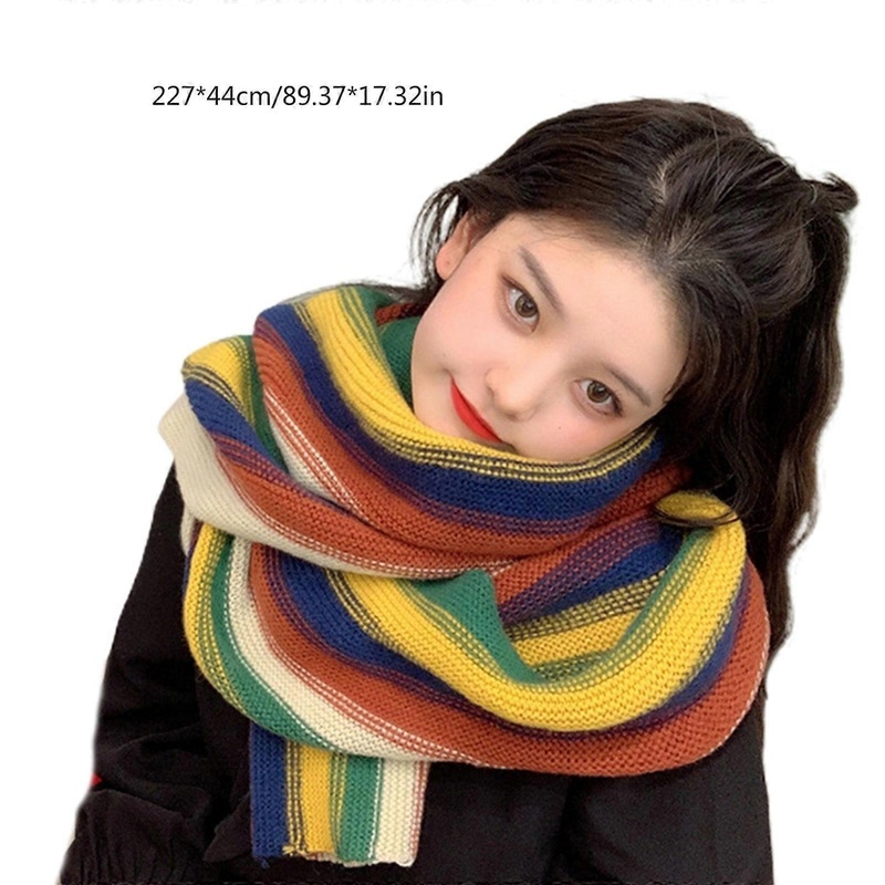 Gradient Scarf Neck Warm Scarves Rainbow Hairy Bufanda Rainbow Scarf Winter Buffalo Plaid Scarf Plaid Scarf For Women  Yellow | Fruugo SG