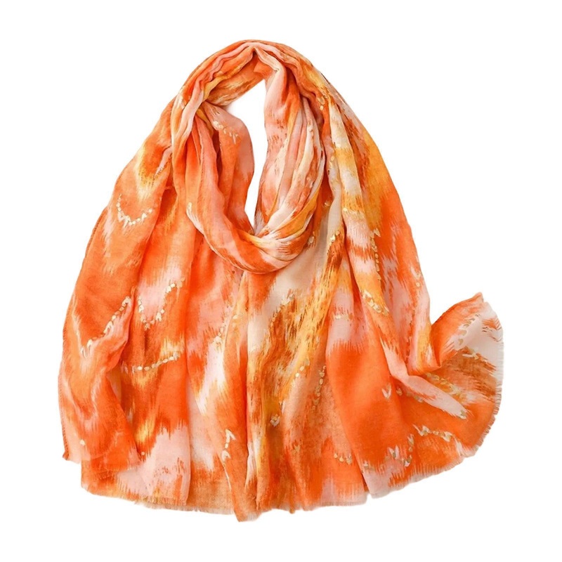 Large Scarf Silk Feeling Color Blending for Women Multifunctional Head Scarf Unisex Hijab Neck Scarves Daily Wear  Tangerine | Fruugo SG