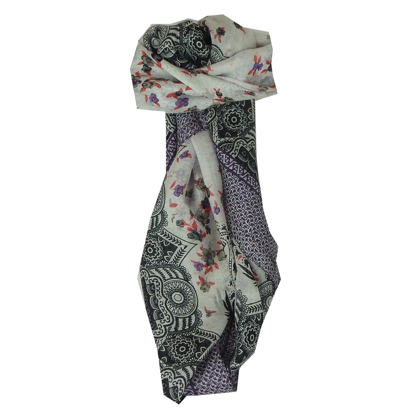 Mulberry Silk Classic Square Scarf Shirim Blue by Pashmina & Silk | Fruugo SG