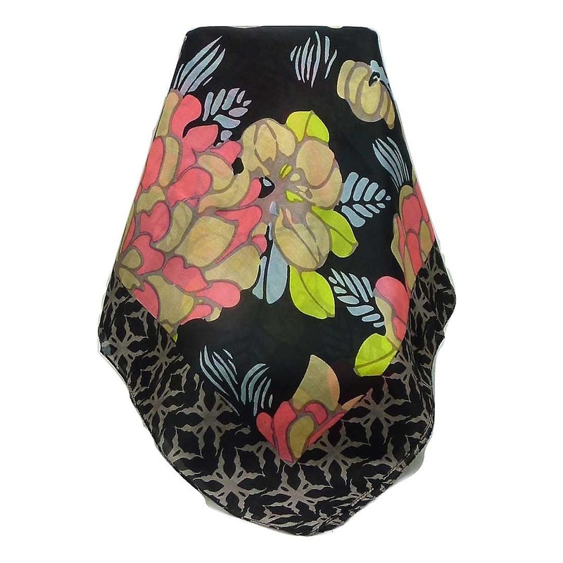 Mulberry Silk Contemporary Square Scarf Talatal Peach by Pashmina & Silk | Fruugo SG