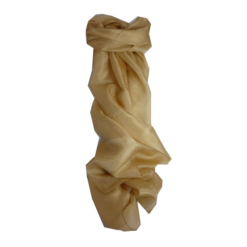 Mulberry Silk Hand Dyed Long Scarf Latte from Pashmina & Silk | Fruugo SG