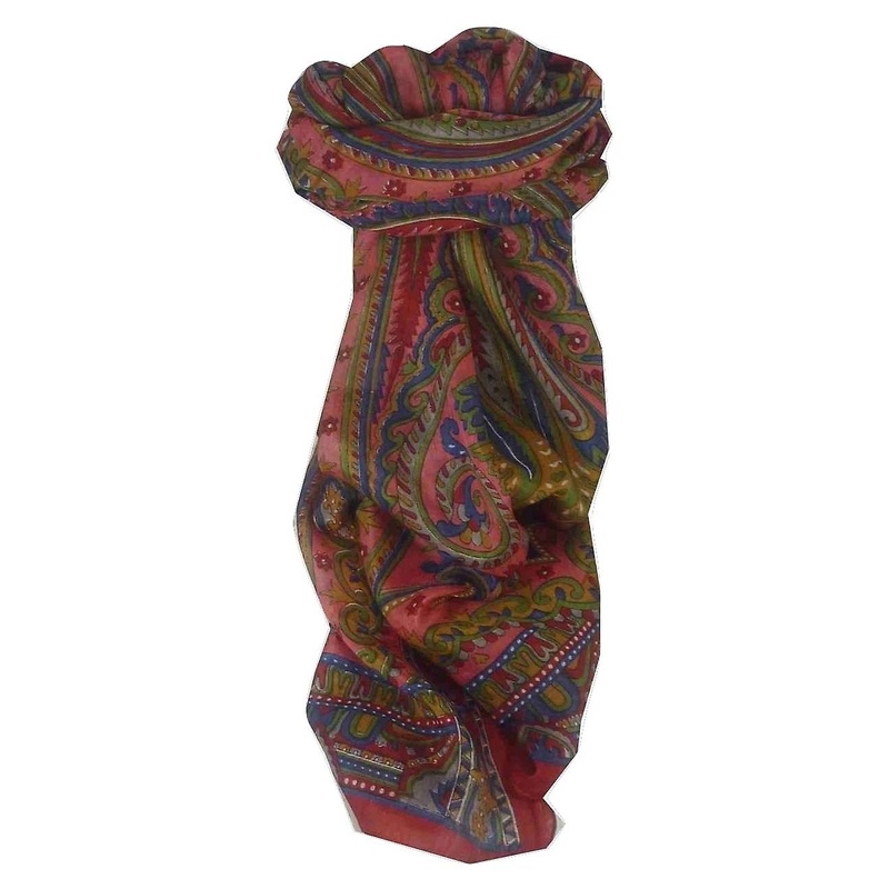Mulberry Silk Traditional Long Scarf Kullu Red by Pashmina & Silk | Fruugo SG