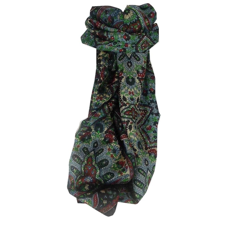 Mulberry Silk Traditional Long Scarf Rita Black by Pashmina & Silk | Fruugo SG