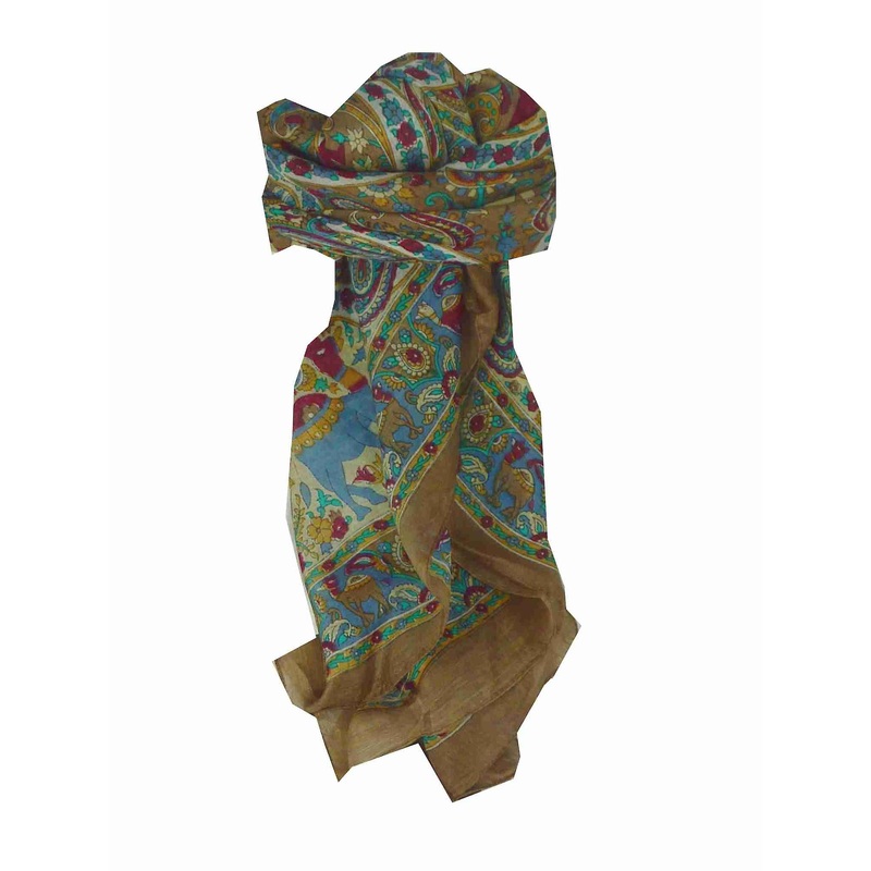 Mulberry Silk Traditional Square Scarf Kaladi Coffee by Pashmina & Silk | Fruugo SG