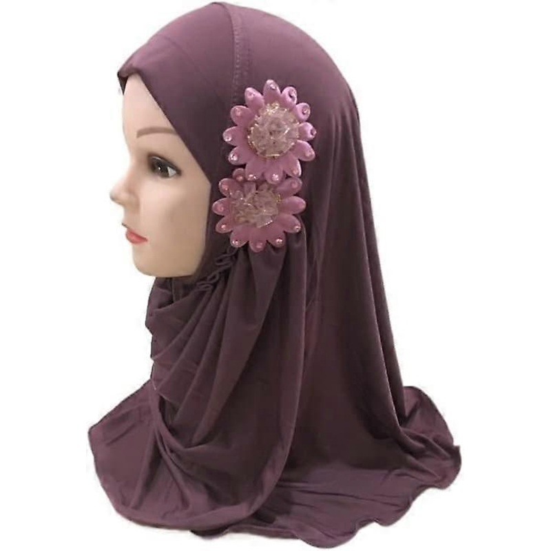 Muslim Hijab for Women Beautiful Small Girl Hijab with Flowers Fit 2-7 Years Old Kids Pull On Scarf Headscarf Hijab | Fruugo SG