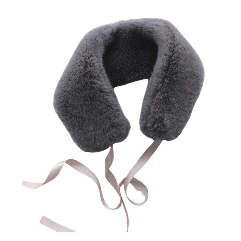 Soft Plush Neck Warmer with Adjustable Tie Cold Weather Warm Neckerchief for Winter Outdoor Activity and Office Use  Gray Adult size 55cm | Fruugo SG