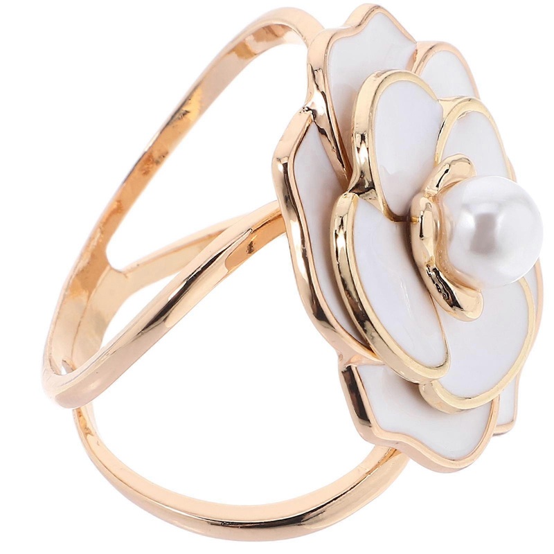 White Alloy Scarf Ring Clip Flower Shape Buckle For Women Fashion Scarf Shawl 1Set | Fruugo SG