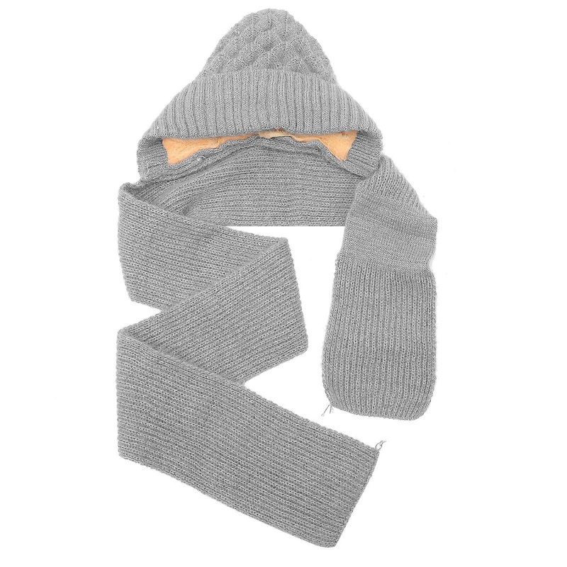Winter Fashion Women’s Hooded Scarf For Daily Use Comfortable Grey Warm Design 1Pack | Fruugo SG