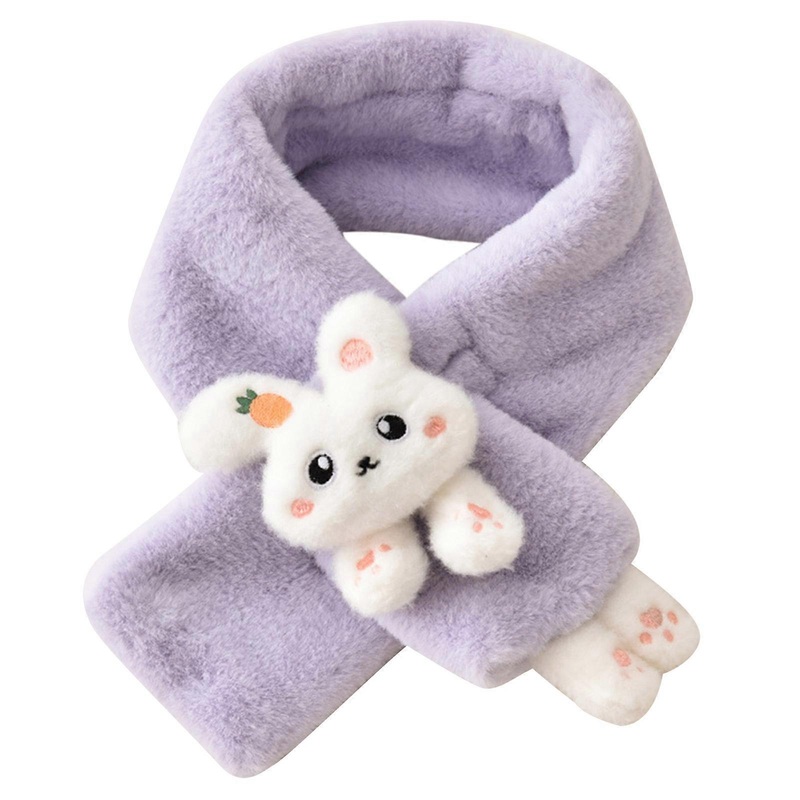 Autumn Winter Plush Outdoor Keep Warm Scarf Solid Color Toddler Scarf Boys Girls Plush Bunny Shape Neck Warm Scarves  Purple | Fruugo SG