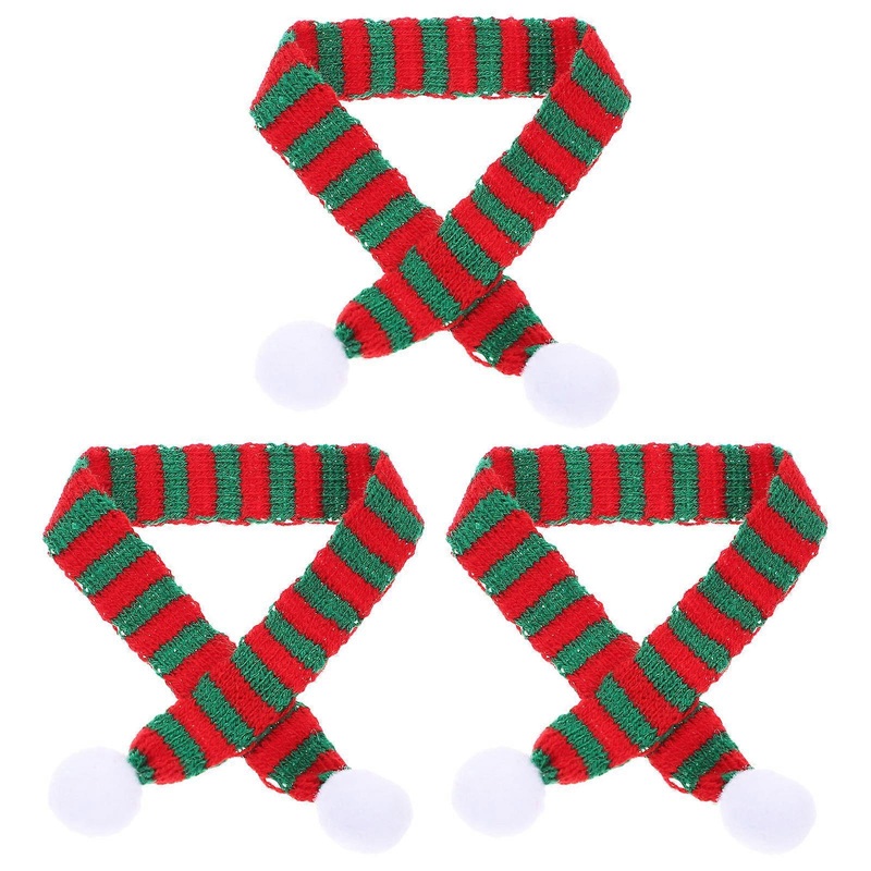 Christmas Mini Scarves for Bottles and Dolls Green Fabric present 4.72X3.14X0.59in 3Pcs | Fruugo SG