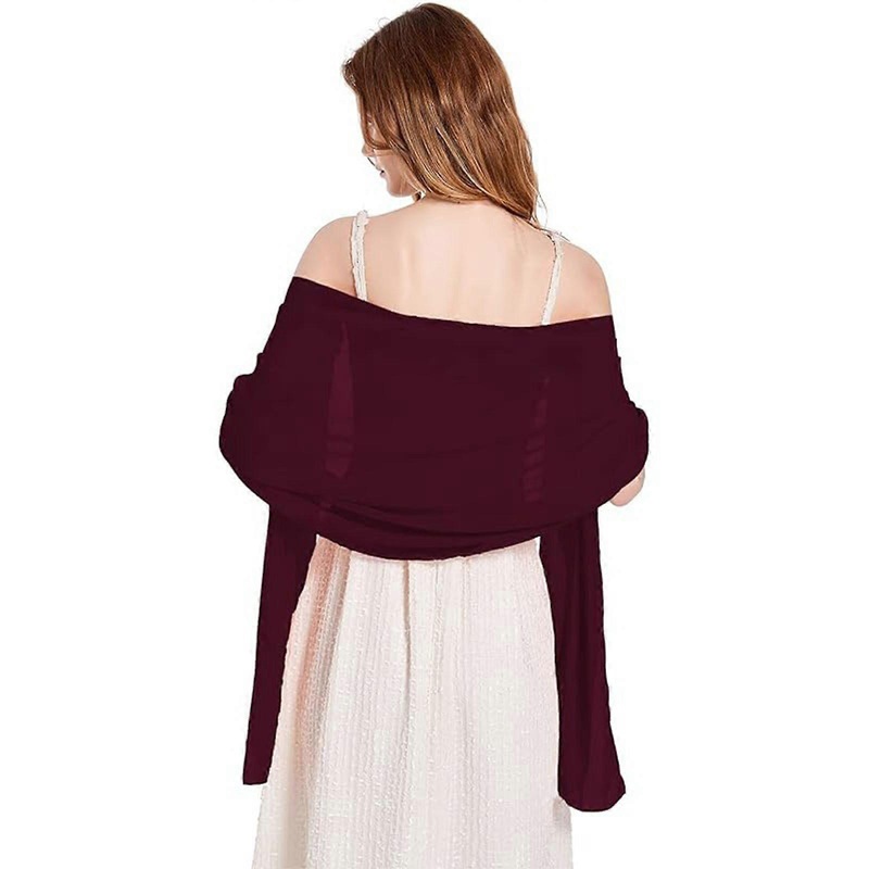 Dreamy Wedding Tippet Light Weight and Comfortable Shawl Soft Long Flaring for Outdoor Activity and Stylish Looks  Burgundy | Fruugo SG