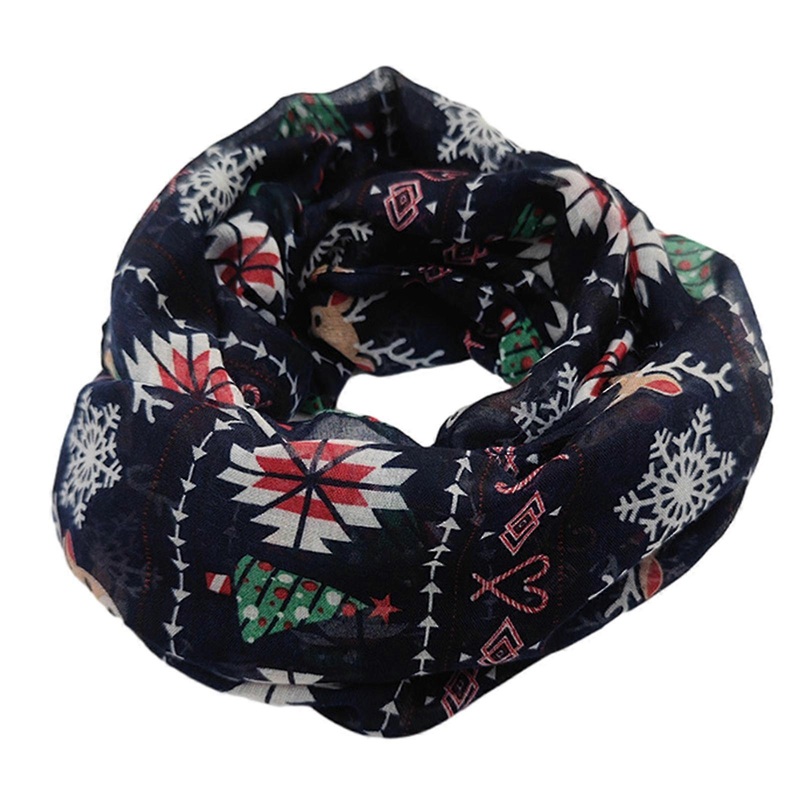 Festive Christmas Tree Print Scarf Holiday Warm Voile Scarf for Christmas Parties Family Gatherings Neck Wear Shawl Wrap  blue christmas tree | Fruugo SG