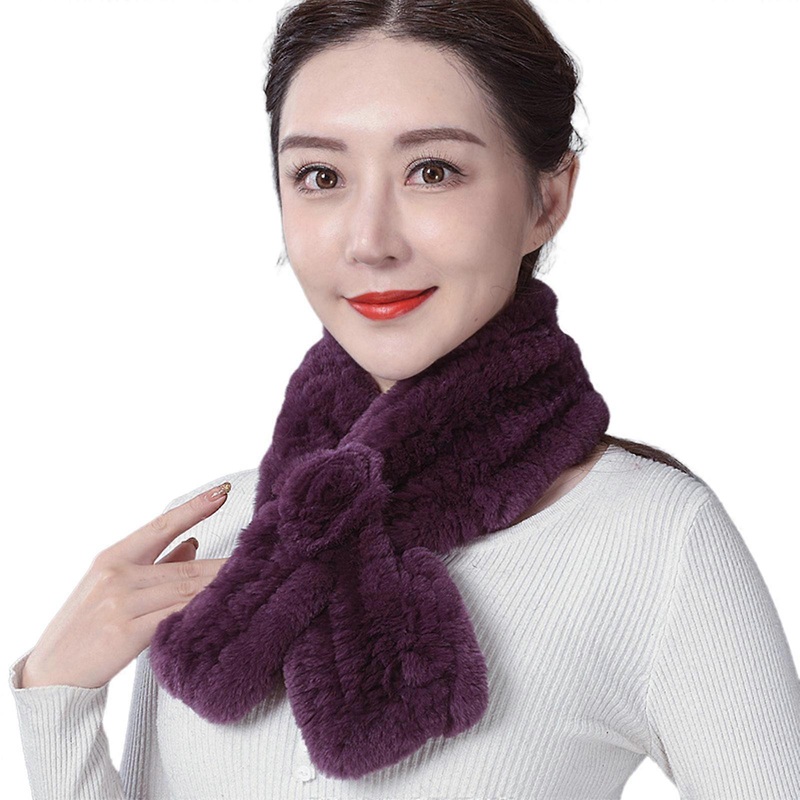 Furry Rex Rabbit Furs Scarf for Women Winter Wedding Party Neck Wrap Warm Double Sided Shawl Formal Casual Neckerchief  Plum | Fruugo SG