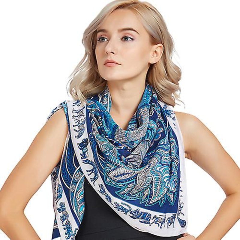 Garden Twill Silk Scarf 130cm Tourism Shawl | Fruugo SG